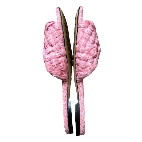 Bottega Veneta Pink Raffia Stretch Flat Sandals in Blossom Size 36 / US 6 - Picture 6 of 14
